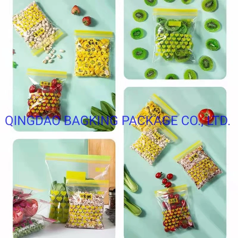 LDPE Double Zipper Color Zipper Heavy Duty Grip Seal Zipper Ziploc Ziplock Snack Gallon/ Quart /Freezer /Sandwich Bag Food Storage Bag