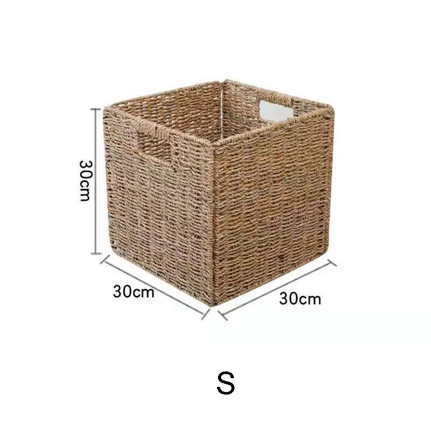 Bobai Haosen Collapsable Seagrass Storage Baskets Clothing Toy Organizer Storage Bin