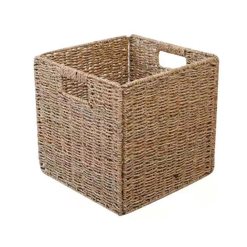 Bobai Haosen Collapsable Seagrass Storage Baskets Clothing Toy Organizer Storage Bin