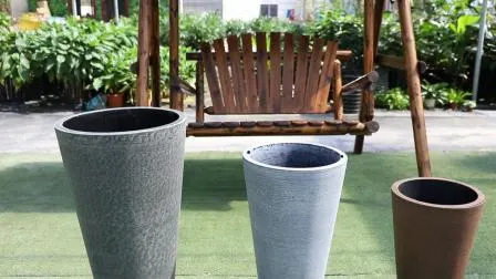 Tall Square Plastic Flower Pot Garden Plant Pot (KD9941-KD9943)