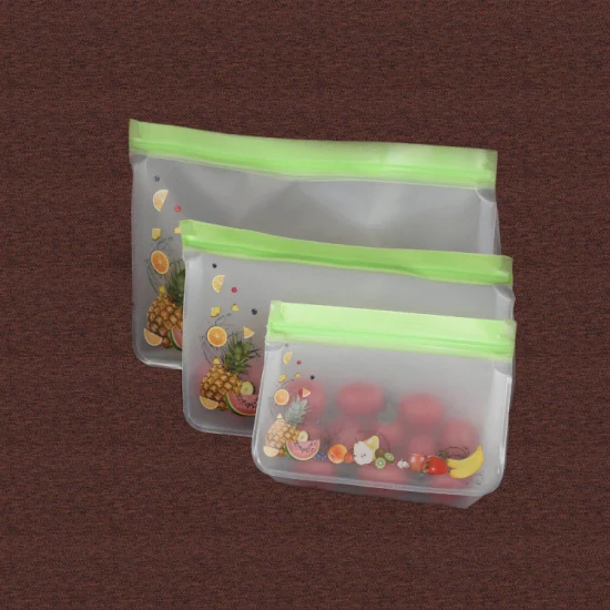 High Quality Reusable Waterproof Ziplock Food Storage PEVA Bags